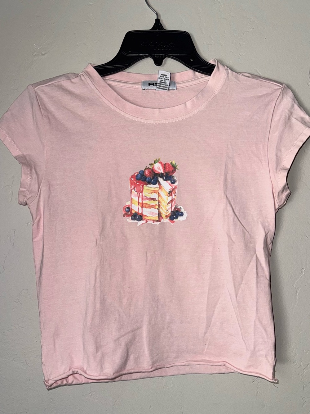 RSQ Pink Cake Graphic Crop Tee